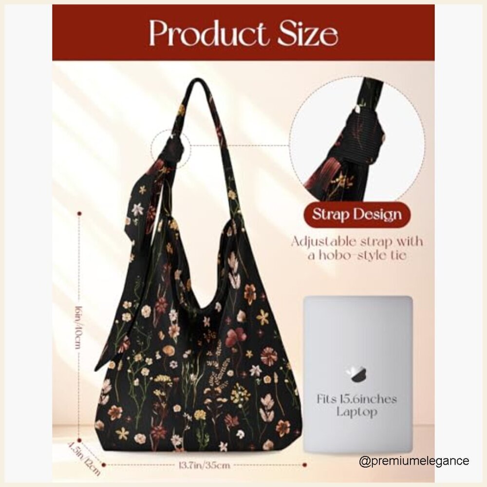 Corduroy Tote Bag with Zipper, Adjustable Strap, Holds 15-Inch Laptop - Picture 4 of 7